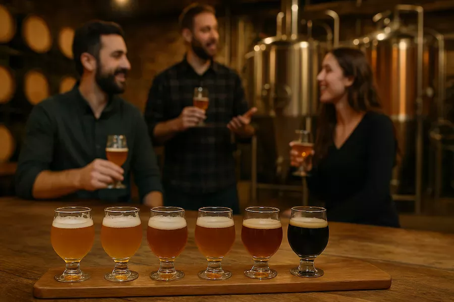 Ölprovning i Malmö med lokala hantverksöl på mikrobryggeri